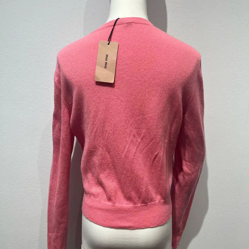 Miu Miu Miu Miu Pink Cashmere Heart Pattern Pullover 0089 Size L / US 10 / IT 46 - 4 Thumbnail