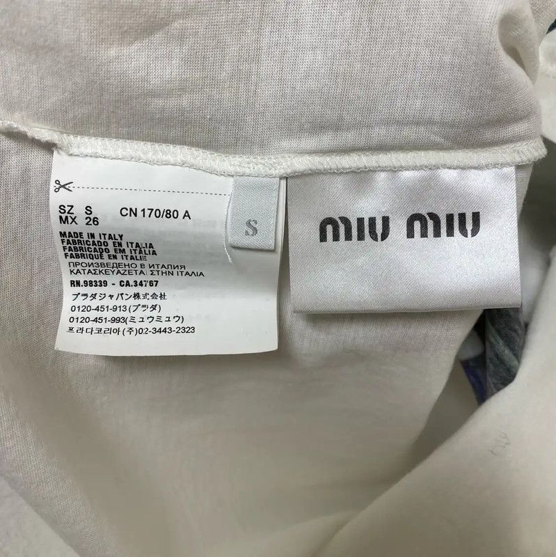 Miu Miu Miu Miu Women's Tales Graphic Cotton T-Shirt 0089 Size S / US 4 / IT 40 - 7 Thumbnail