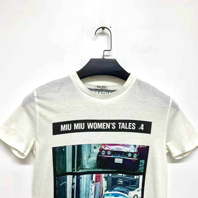 Miu Miu Miu Miu Women's Tales Graphic Cotton T-Shirt 0089 Size S / US 4 / IT 40 - 3 Thumbnail