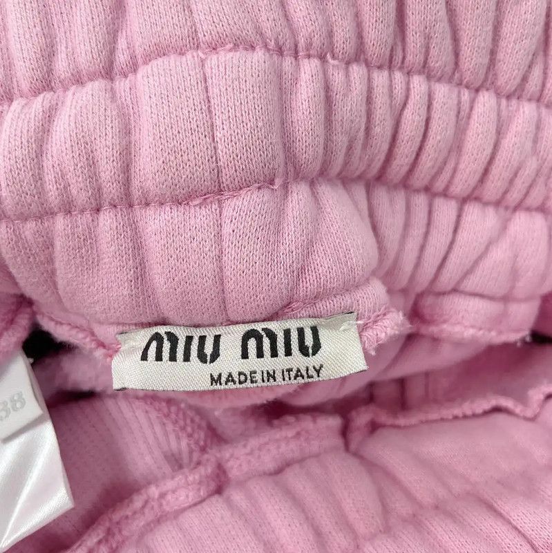 Miu Miu Miu Miu Pink Cotton Casual Pants for Women 0089 Size 23" - 6 Thumbnail