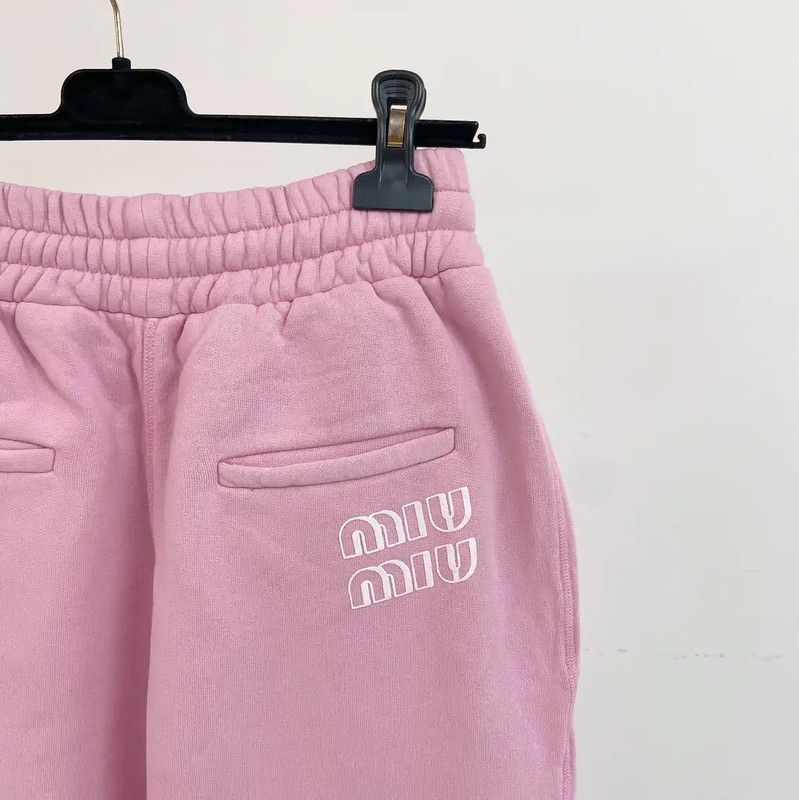 Miu Miu Miu Miu Pink Cotton Casual Pants for Women 0089 Size 23" - 5 Thumbnail