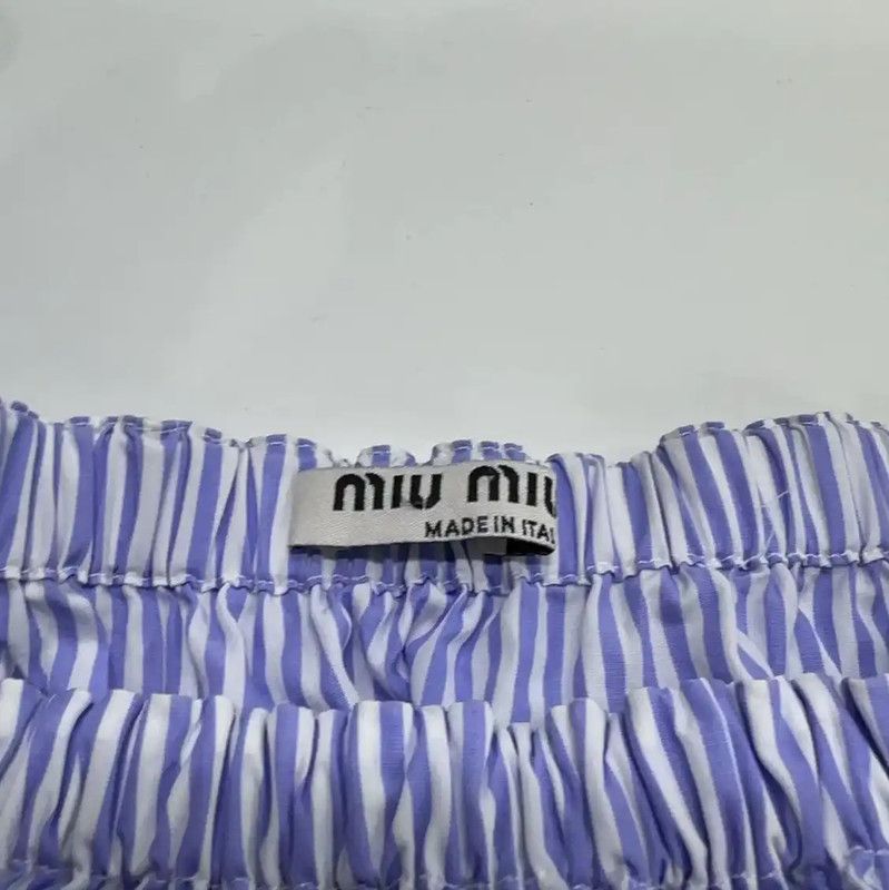 Miu Miu Miu Miu Blue Off-Shoulder Women's Top 0089 Size L / US 10 / IT 46 - 4 Thumbnail