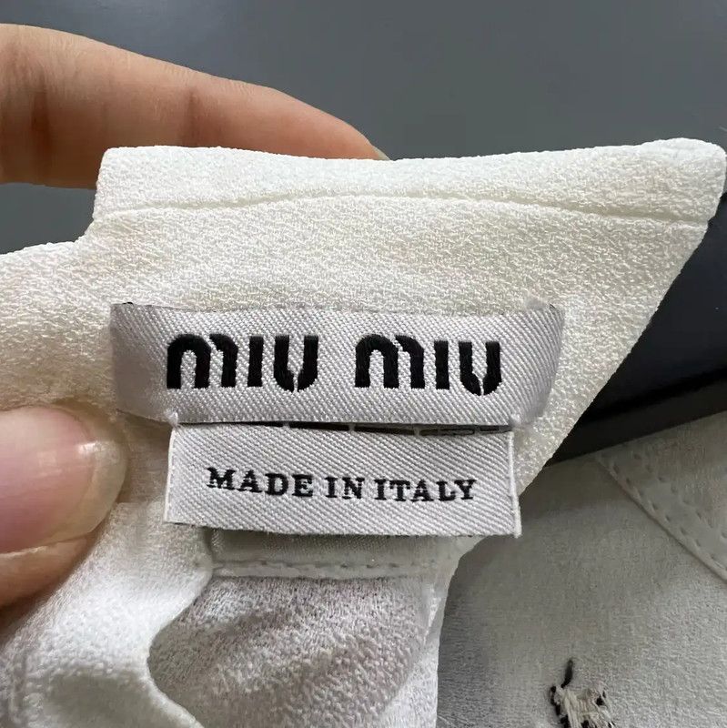 Miu Miu Miu Miu Sleeveless White Summer T-shirt 0089 Size ONE SIZE - 3 Thumbnail