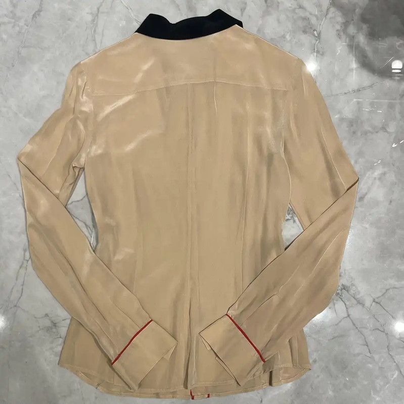 Miu Miu Miu Miu Silk Long Sleeve Shirt for Women 0089 Size S / US 4 / IT 40 - 2 Thumbnail