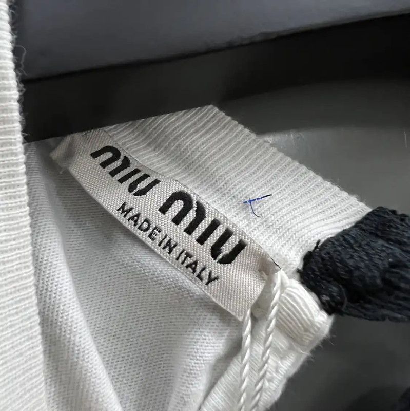Miu Miu Miu Miu Summer Blue Cotton Short Sleeve T-Shirt 0089 Size S / US 4 / IT 40 - 2 Thumbnail