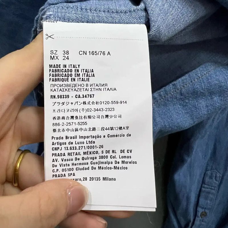 Miu Miu Miu Miu Blue Cotton Short Sleeve Shirt 0089 Size ONE SIZE - 3 Thumbnail