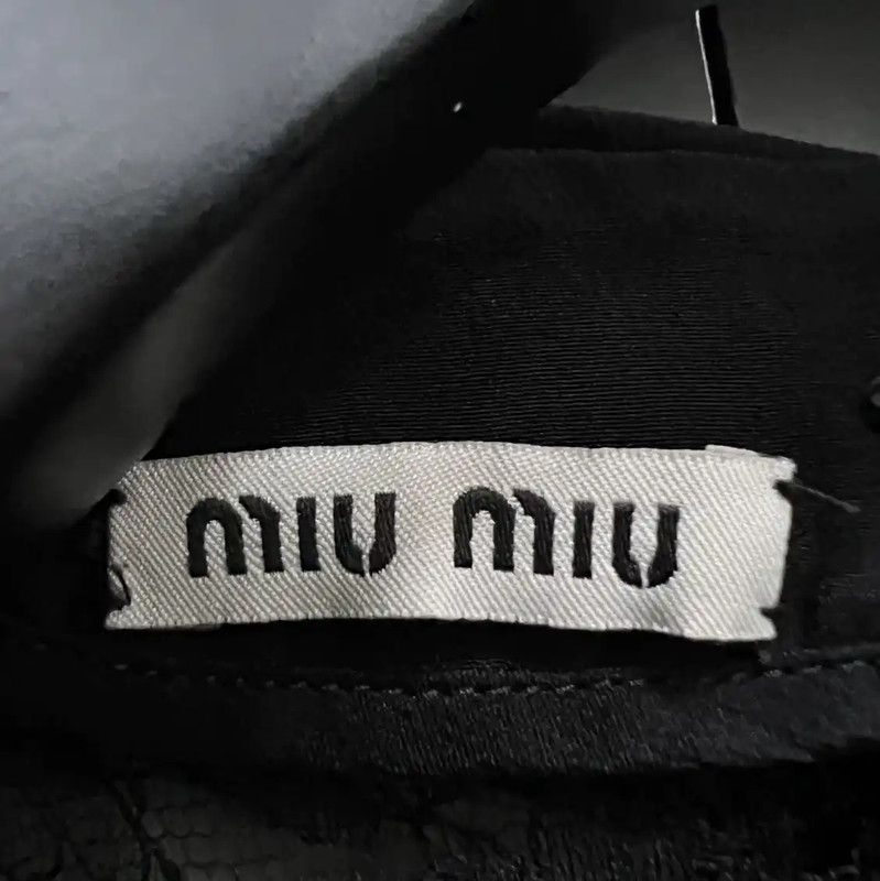 Miu Miu Miu Miu Black Cotton Long Sleeve Shirt 0089 Size ONE SIZE - 4 Thumbnail