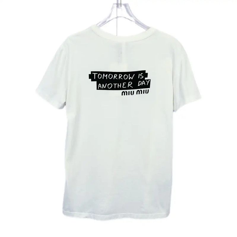 Miu Miu Miu Miu Summer White Cotton T-Shirt 0089 Size M / US 6-8 / IT 42-44 - 2 Thumbnail