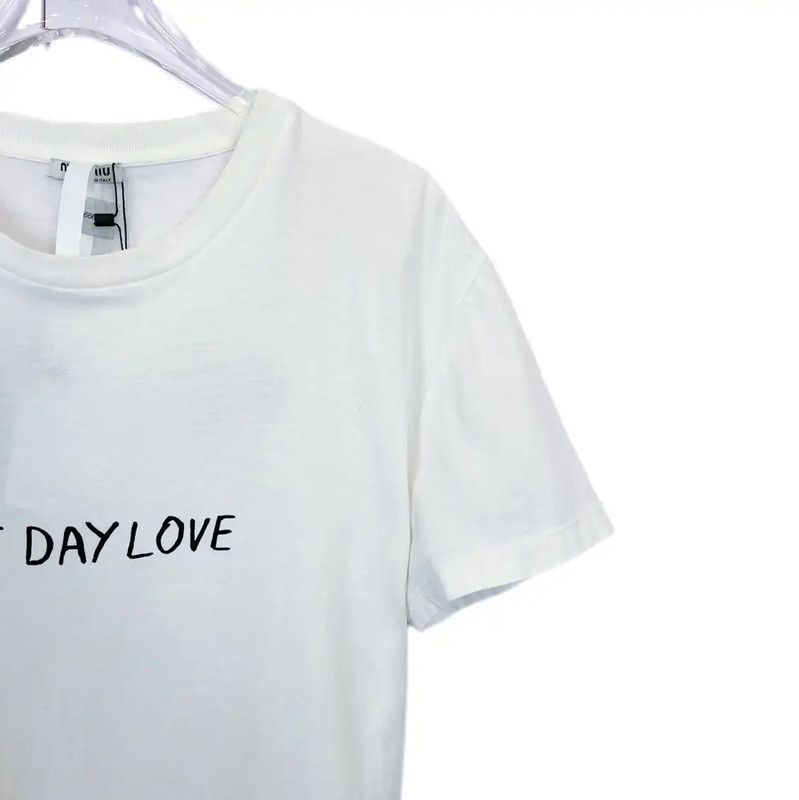 Miu Miu Miu Miu Summer White Cotton T-Shirt 0089 Size M / US 6-8 / IT 42-44 - 3 Thumbnail