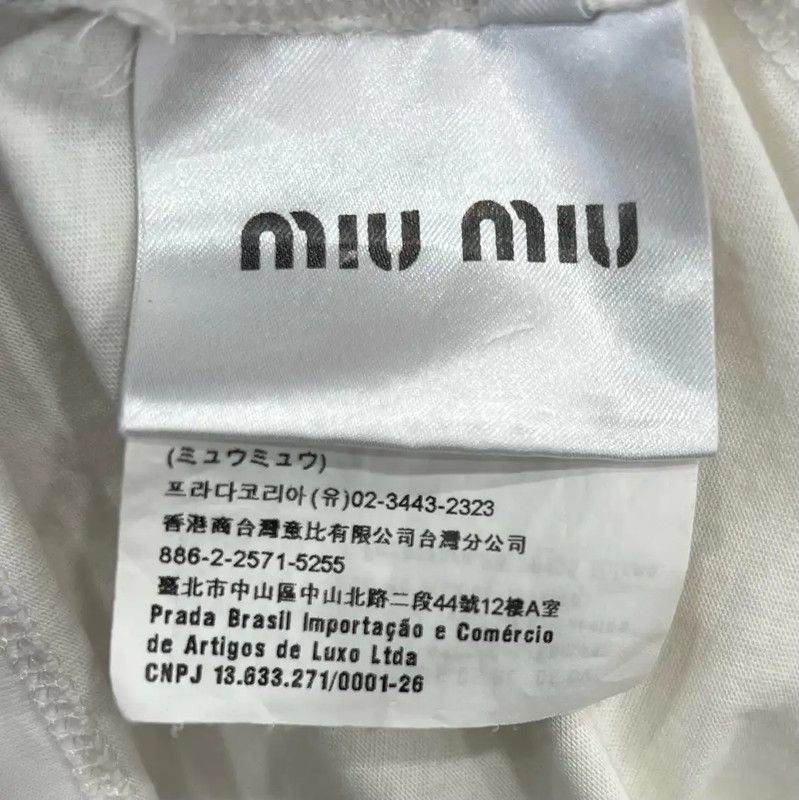 Miu Miu Miu Miu Summer White Cotton T-Shirt 0089 Size M / US 6-8 / IT 42-44 - 5 Thumbnail