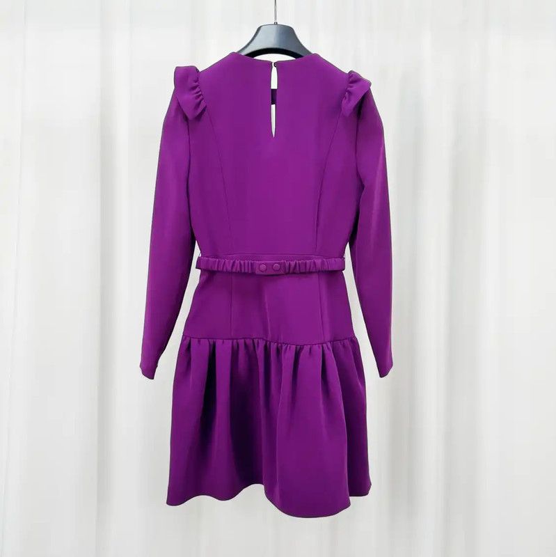 Miu Miu Long Sleeve Dress in Purple 0089