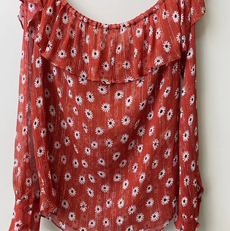 Miu Miu Miu Miu Red Silk Women's T-Shirt 0089 Size S / US 4 / IT 40 - 3 Thumbnail