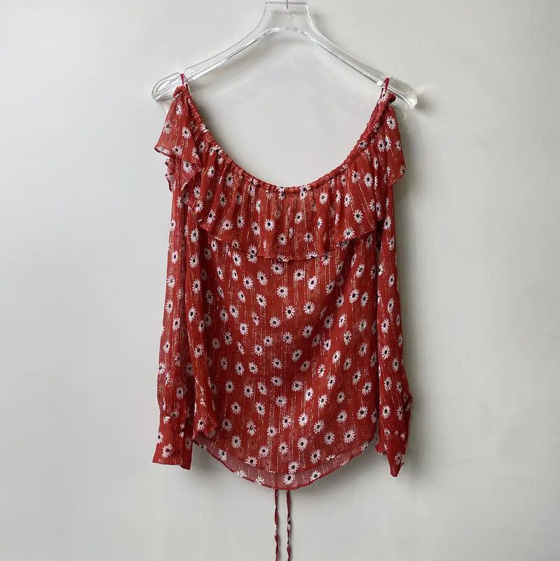 Miu Miu Miu Miu Red Silk Women's T-Shirt 0089 Size S / US 4 / IT 40 - 2 Thumbnail