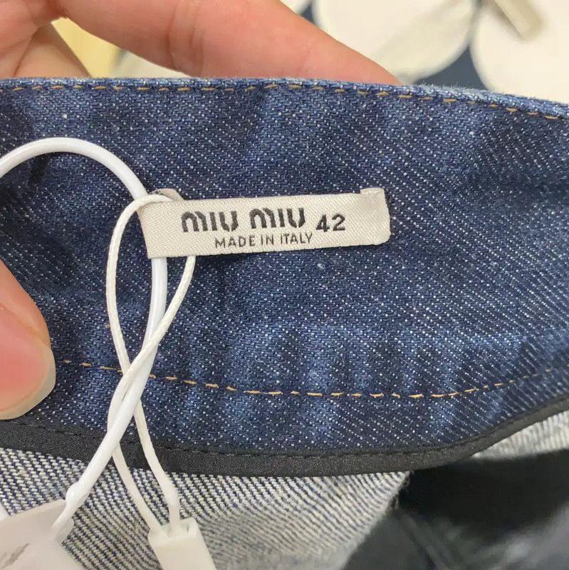 Miu Miu Miu Miu Light Blue Ruffled Cotton Skirt 0089 Size 23" - 6 Thumbnail