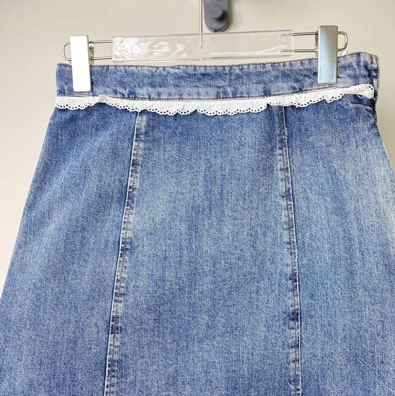 Miu Miu Miu Miu Blue Cotton Women's Skirt 0089 Size 23" - 3 Thumbnail