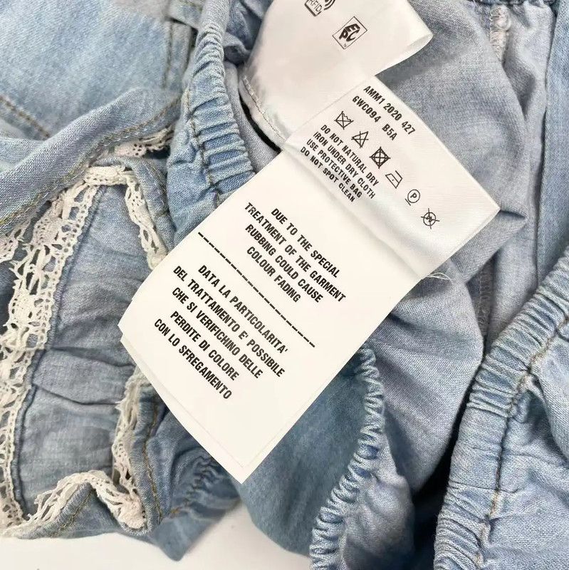 Miu Miu Miu Miu Blue Cotton Ruffled T-Shirt 0089 Size ONE SIZE - 4 Thumbnail