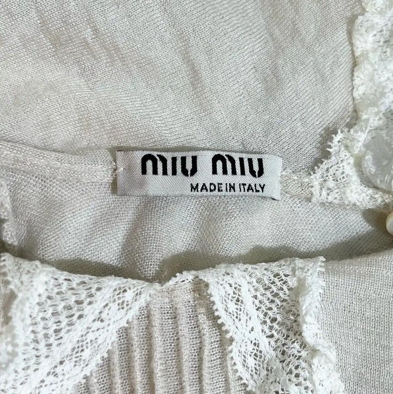 Miu Miu Miu Miu Cream Cashmere Knit Sweater 0089 Size M / US 6-8 / IT 42-44 - 4 Thumbnail