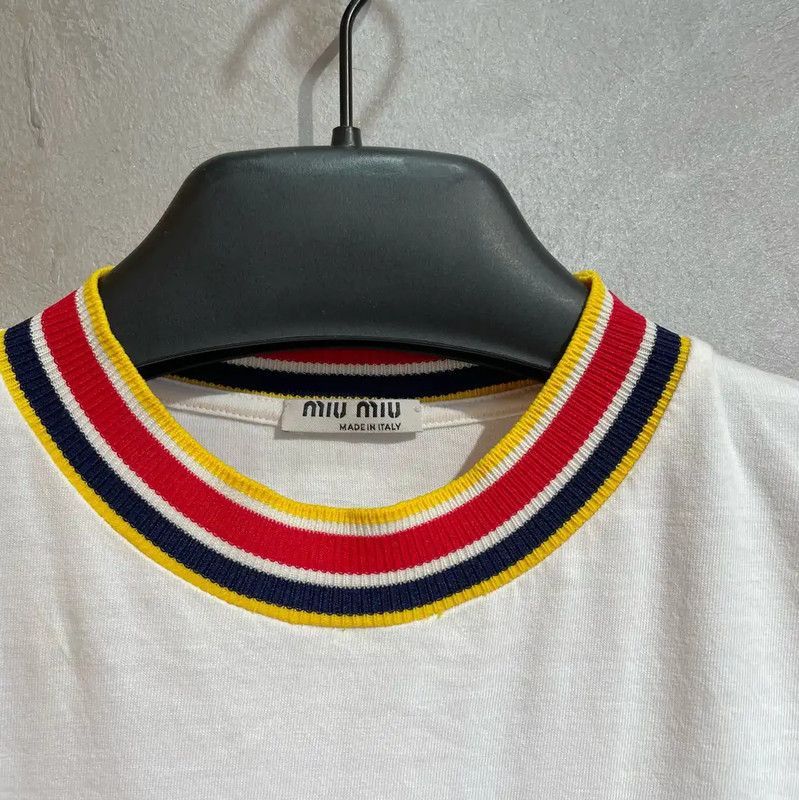 Miu Miu Miu Miu White Cotton Women's T-Shirt 0089 Size XS / US 0-2 / IT 36-38 - 3 Thumbnail