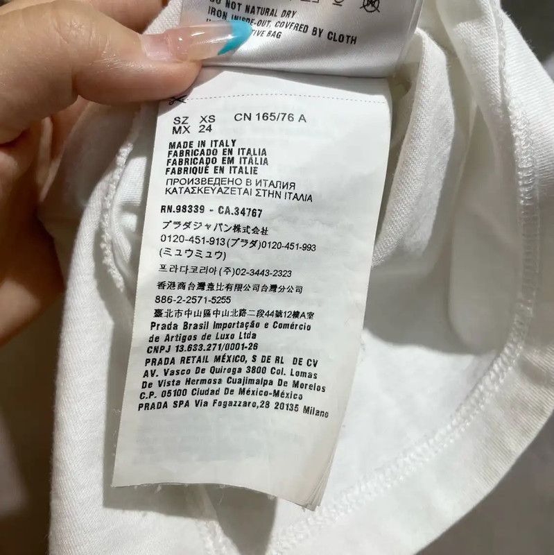 Miu Miu Miu Miu White Cotton Women's T-Shirt 0089 Size XS / US 0-2 / IT 36-38 - 7 Thumbnail