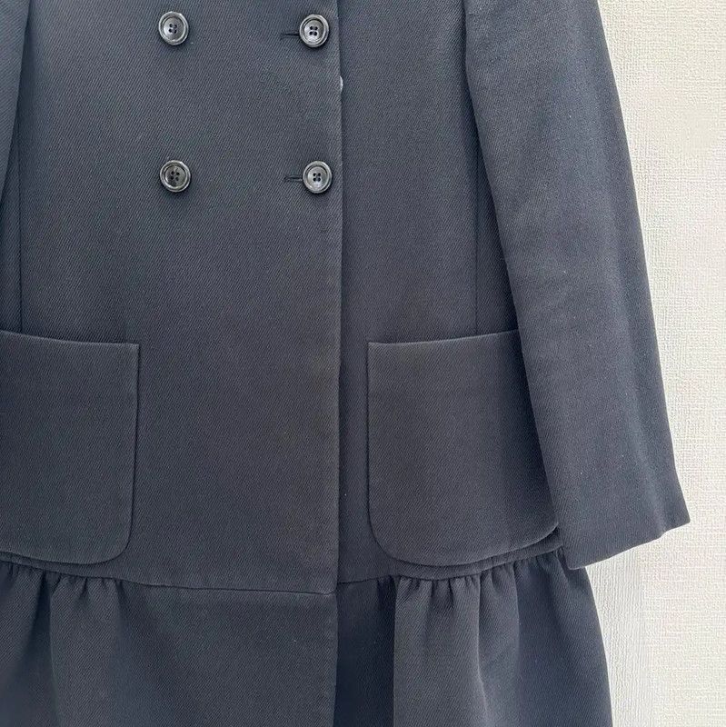 Miu Miu Miu Miu Dark Blue Cotton Mid-Length Coat 0089 Size M / US 6-8 / IT 42-44 - 4 Thumbnail