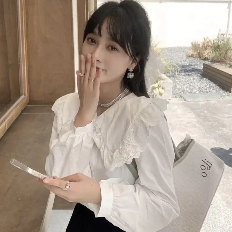 Miu Miu Miu Miu White Silk Floral Long Sleeve Shirt 0089 Size M / US 6-8 / IT 42-44 - 4 Thumbnail