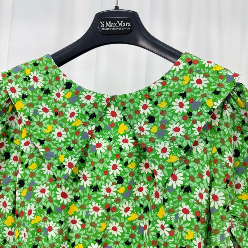Miu Miu Miu Miu Green Floral Short Sleeve Cardigan 0089 Size S / US 4 / IT 40 - 3 Thumbnail
