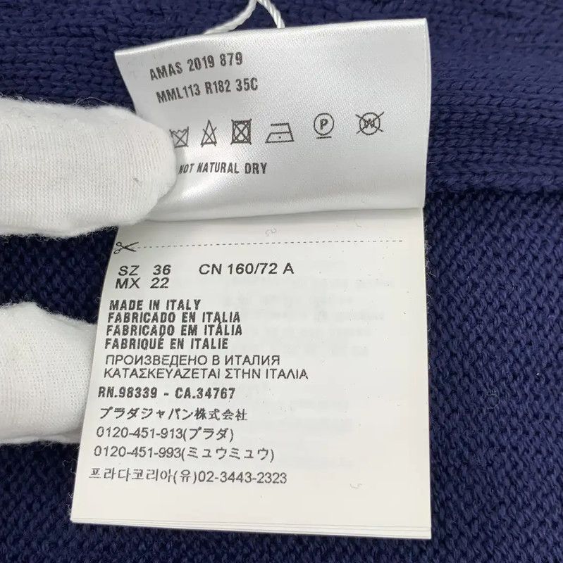 Miu Miu Miu Miu Navy Wool Sweater for Women 0089 Size XS / US 0-2 / IT 36-38 - 7 Thumbnail