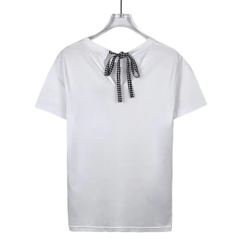 Miu Miu Miu Miu White Cotton Short Sleeve T-Shirt 0089 Size S / US 4 / IT 40 - 2 Thumbnail