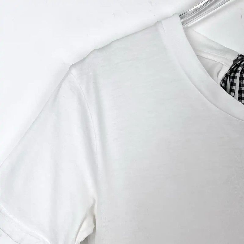 Miu Miu Miu Miu White Cotton Short Sleeve T-Shirt 0089 Size S / US 4 / IT 40 - 3 Thumbnail