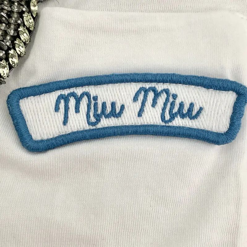 Miu Miu Miu Miu White Cotton Short Sleeve T-Shirt 0089 Size S / US 4 / IT 40 - 6 Thumbnail
