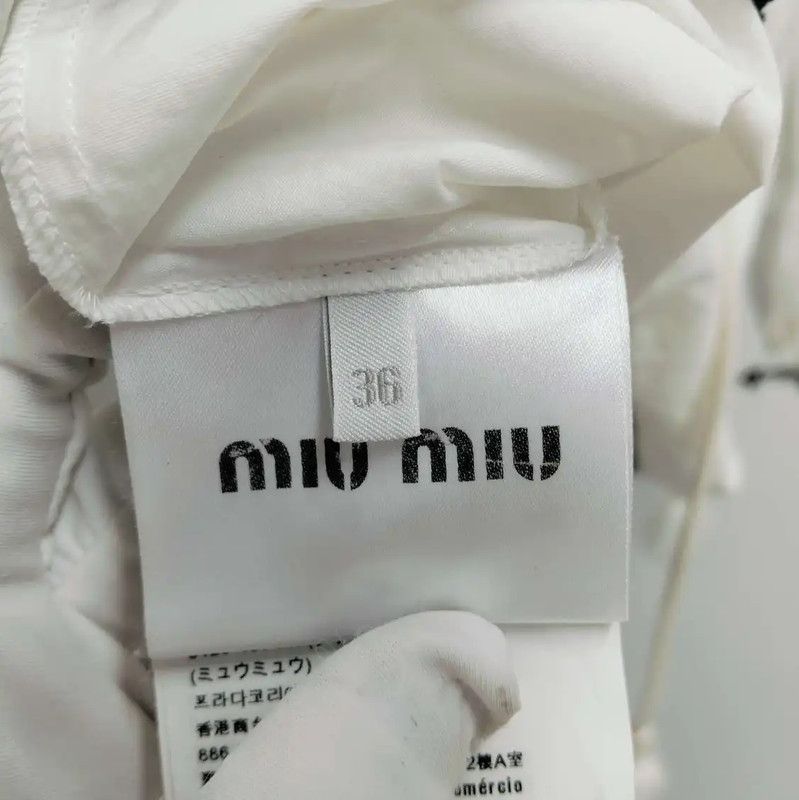 Miu Miu Miu Miu White Cotton Long Sleeve Shirt 0089 Size M / US 6-8 / IT 42-44 - 5 Thumbnail