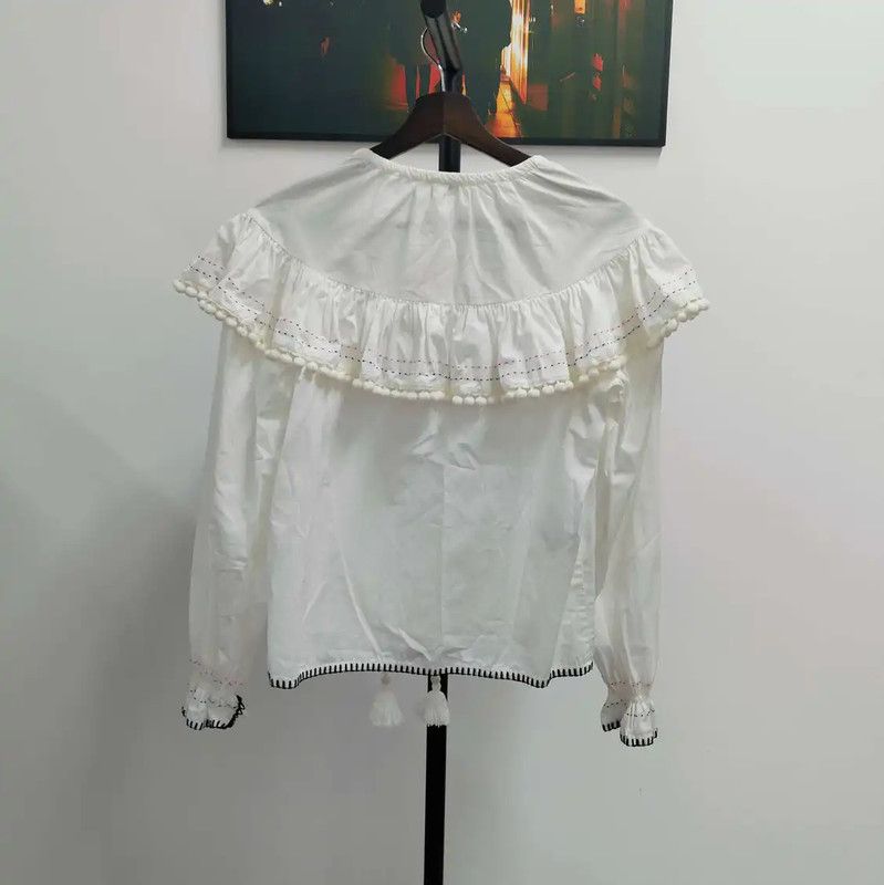 Miu Miu Miu Miu White Cotton Long Sleeve Shirt 0089 Size M / US 6-8 / IT 42-44 - 2 Thumbnail