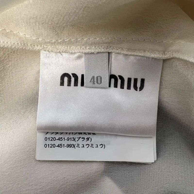 Miu Miu Miu Miu White Silk Blouse with Ruffles 0089 Size M / US 6-8 / IT 42-44 - 6 Thumbnail