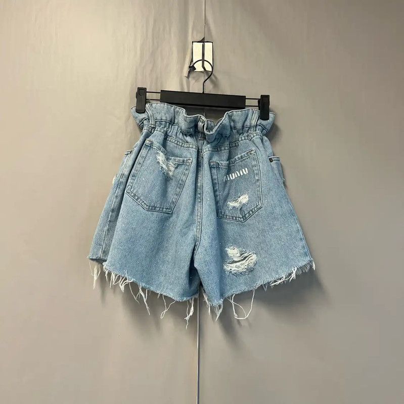 Miu Miu Miu Miu Light Blue Denim Women’s Shorts 0089 Size 23" - 2 Thumbnail