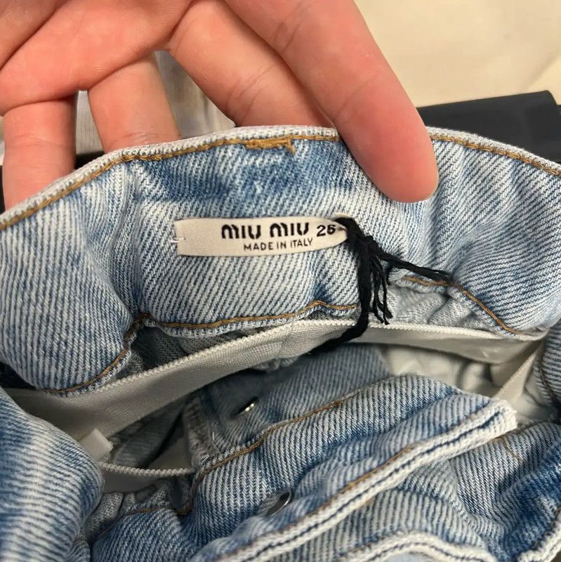Miu Miu Miu Miu Light Blue Denim Women’s Shorts 0089 Size 23" - 4 Thumbnail