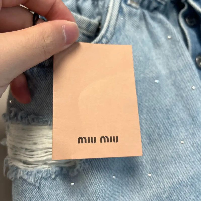 Miu Miu Miu Miu Light Blue Denim Women’s Shorts 0089 Size 23" - 6 Thumbnail