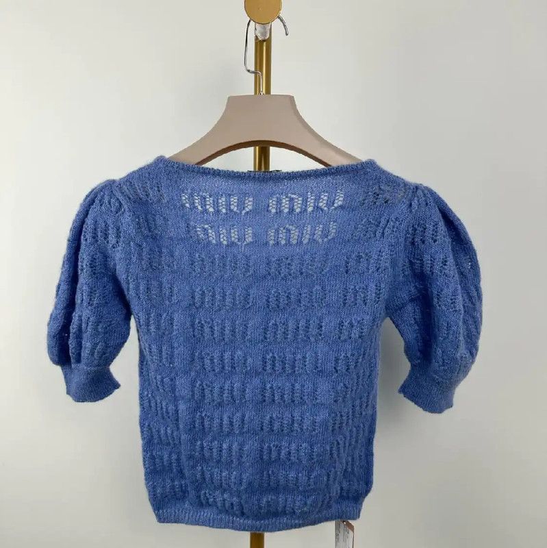 Miu Miu Miu Miu Aqua Blue Mohair Sweater 0089 Size M / US 6-8 / IT 42-44 - 2 Thumbnail