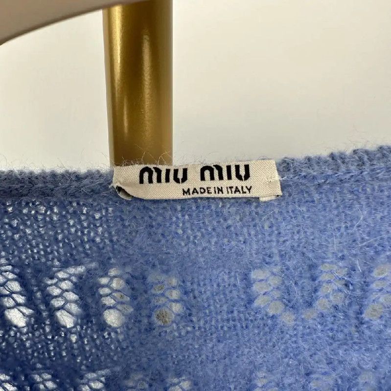 Miu Miu Miu Miu Aqua Blue Mohair Sweater 0089 Size M / US 6-8 / IT 42-44 - 3 Thumbnail