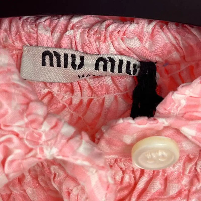 Miu Miu Miu Miu Pink Gingham Short Sleeve T-Shirt 0089 Size M / US 6-8 / IT 42-44 - 5 Thumbnail