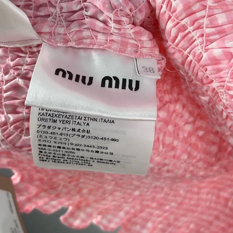 Miu Miu Miu Miu Pink Gingham Short Sleeve T-Shirt 0089 Size M / US 6-8 / IT 42-44 - 4 Thumbnail
