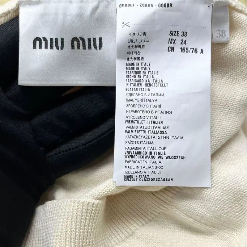 Miu Miu Miu Miu Spring Autumn Ivory Cotton Cardigan 0089 Size M / US 6-8 / IT 42-44 - 4 Thumbnail