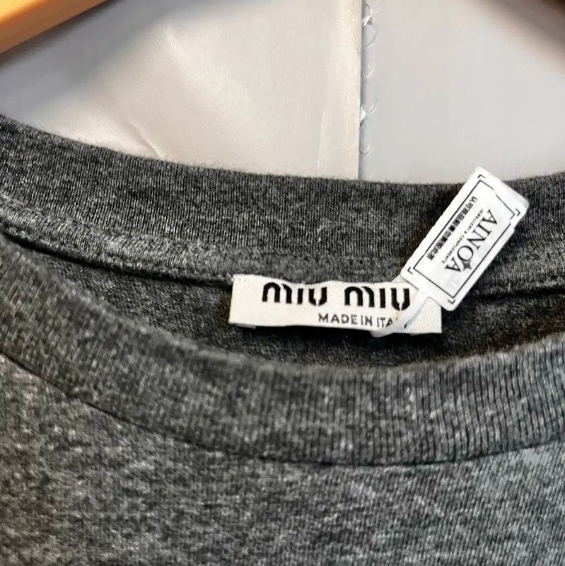 Miu Miu Miu Miu Black Cotton Women's T-Shirt 0089 Size L / US 10 / IT 46 - 4 Thumbnail