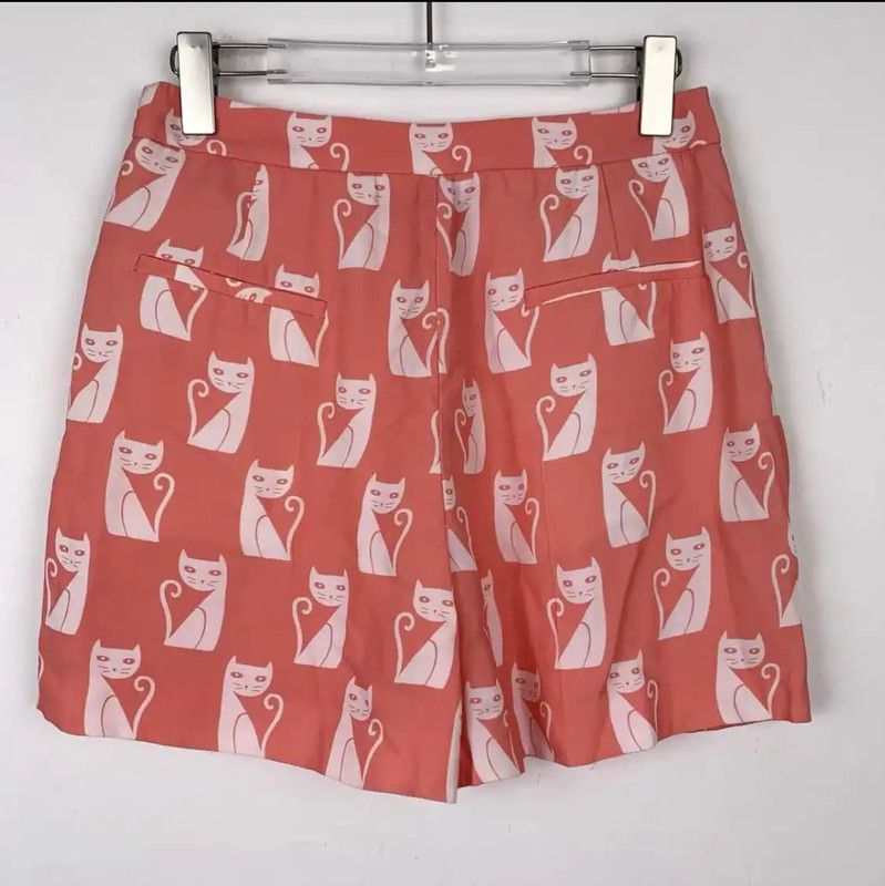 Miu Miu Miu Miu Pink Cat Print Women's Shorts 0089 Size 23" - 2 Thumbnail