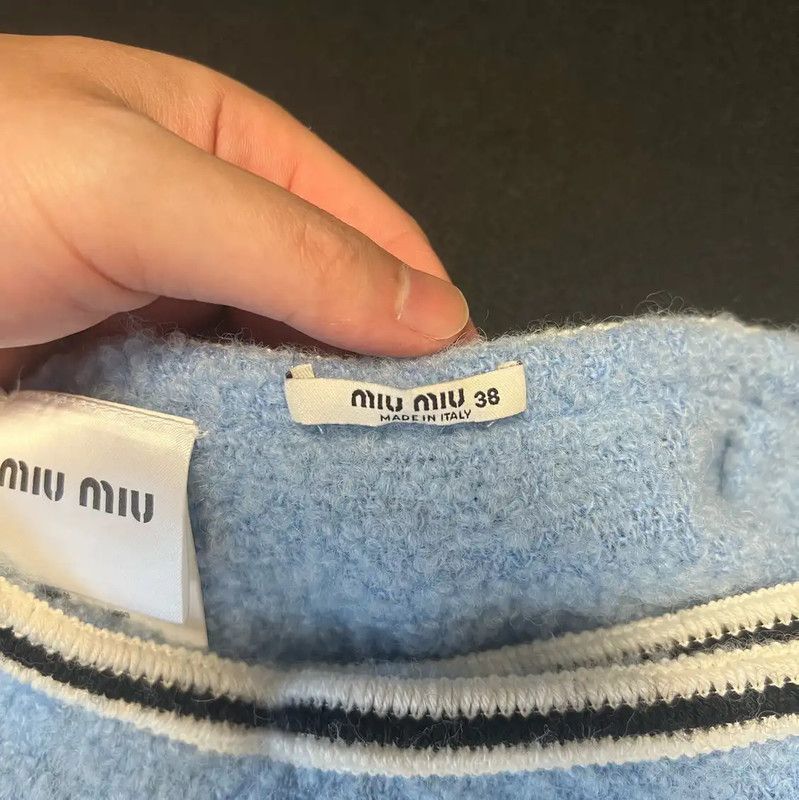Miu Miu Miu Miu Sky Blue Cotton Skirt 0089 Size 23" - 4 Thumbnail
