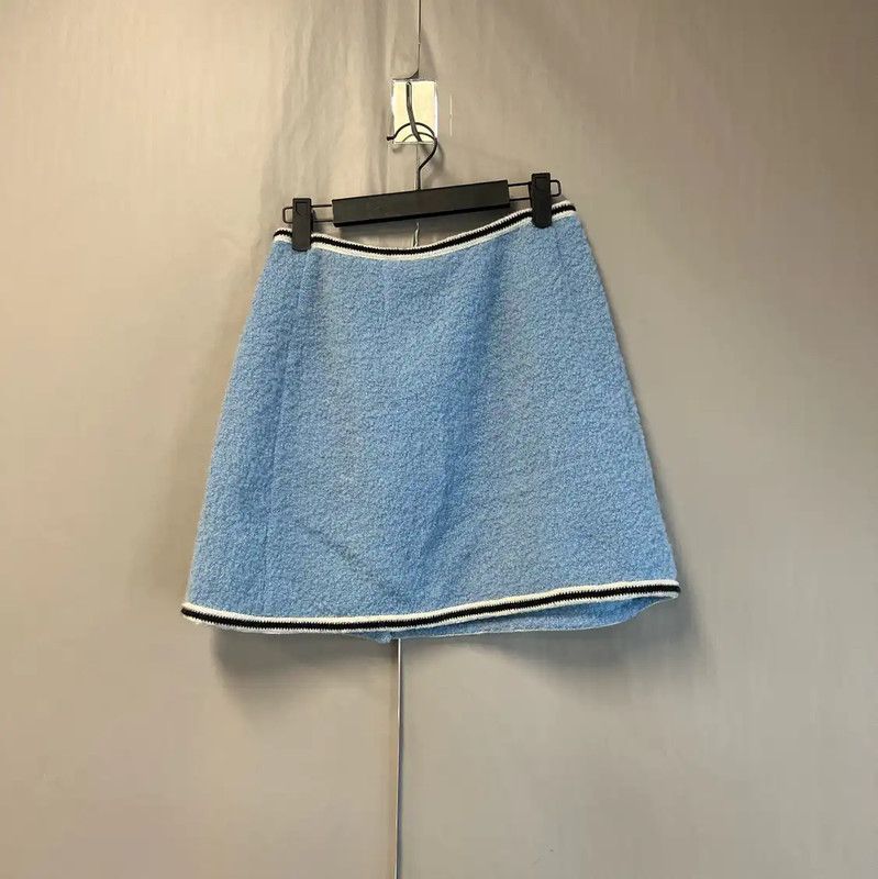 Miu Miu Miu Miu Sky Blue Cotton Skirt 0089 Size 23" - 2 Thumbnail