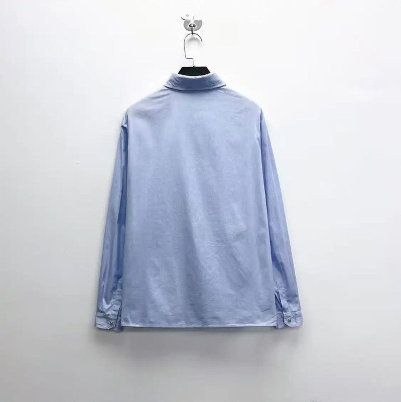 Miu Miu Miu Miu Light Blue Cotton Long Sleeve Shirt 0089 Size L / US 10 / IT 46 - 2 Thumbnail