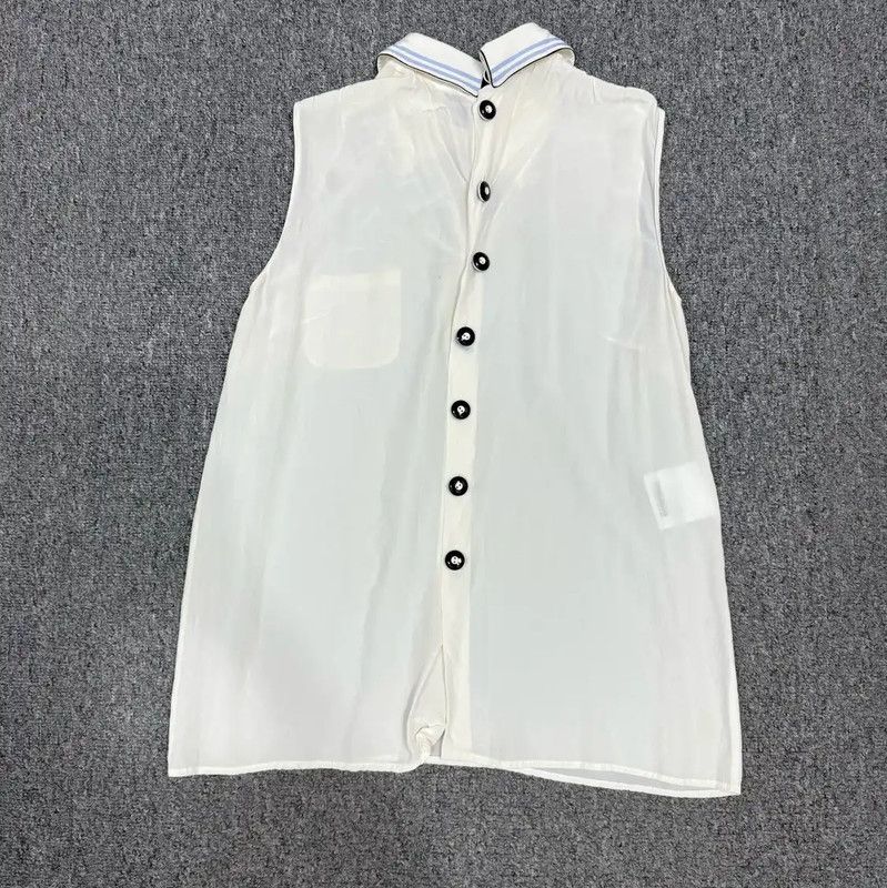 Miu Miu Miu Miu White Cotton Sleeveless Dress 0089 Size M / US 6-8 / IT 42-44 - 2 Thumbnail