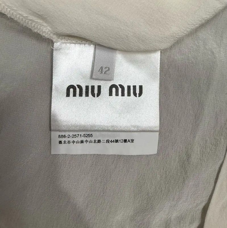 Miu Miu Miu Miu White Cotton Sleeveless Dress 0089 Size M / US 6-8 / IT 42-44 - 4 Thumbnail
