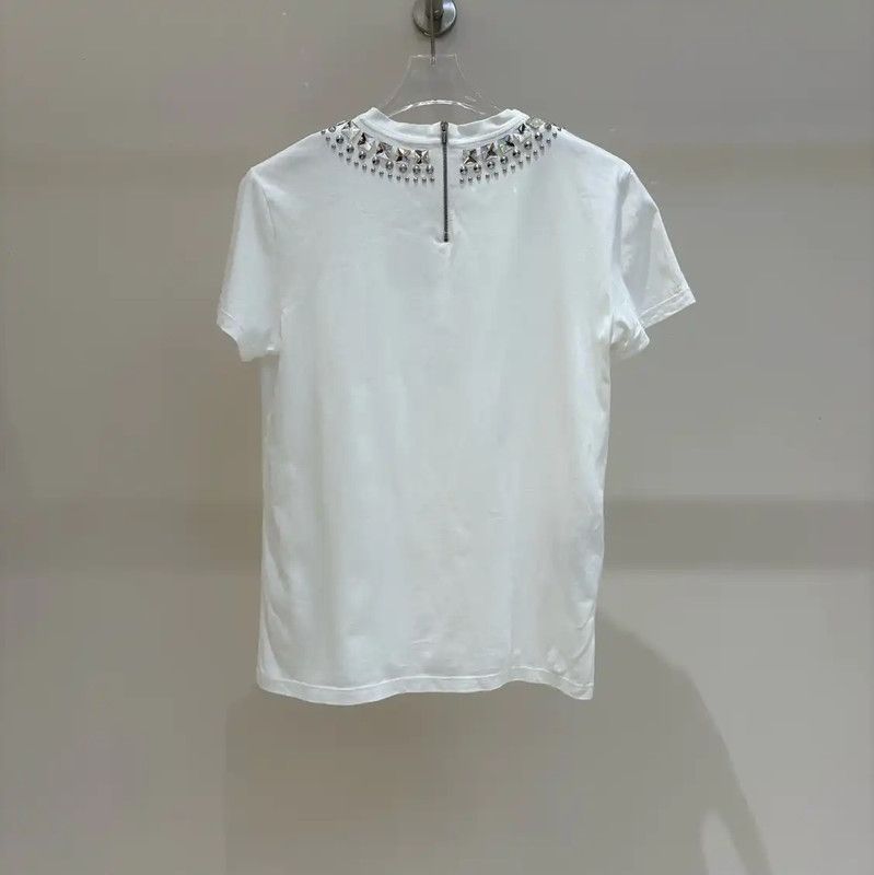 Miu Miu Miu Miu Summer White Cotton Short Sleeve Tee 0089 Size M / US 6-8 / IT 42-44 - 2 Thumbnail