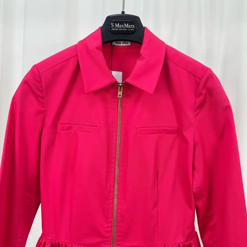 Miu Miu Miu Miu Pink Cotton Long Jacket for Women 0089 Size M / US 6-8 / IT 42-44 - 3 Thumbnail